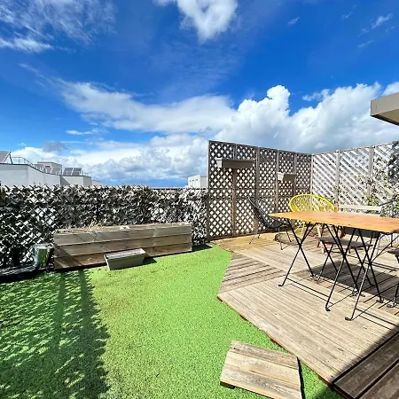 Rooftop 6 Pers, 2 Sdb Avec Terrasse דירה